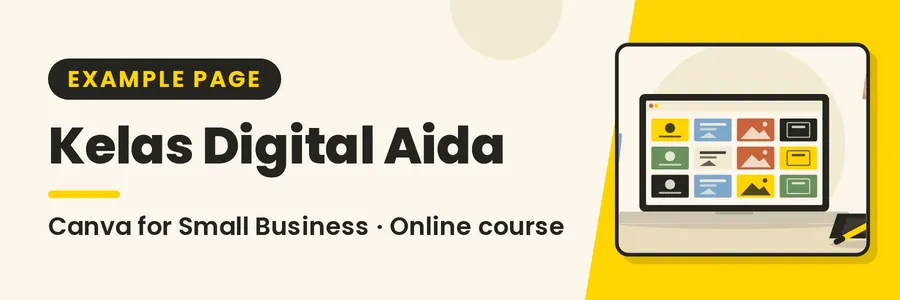 Banner for Canva for Small Business: sales page and checkout