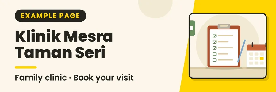 Banner for Book a Visit at Klinik Mesra Taman Seri