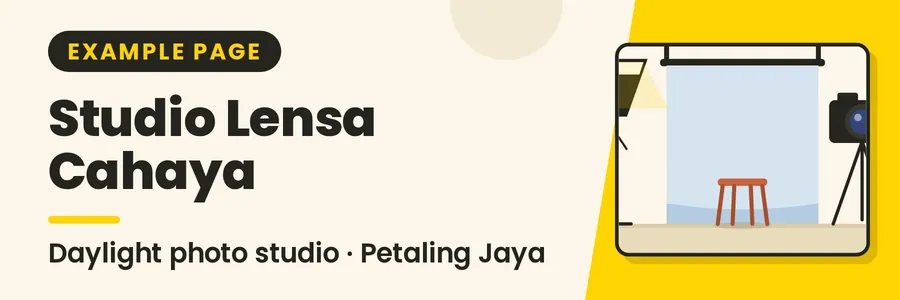 Banner for Book a Photo Session at Studio Lensa Cahaya