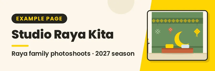 Banner for Book Your Raya Family Photoshoot at Studio Raya Kita