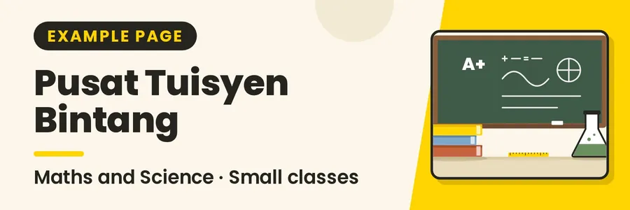 Banner for Book a Weekly Class at Pusat Tuisyen Bintang
