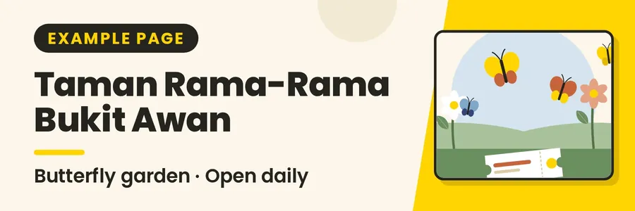 Banner for Tickets for Taman Rama-Rama Bukit Awan